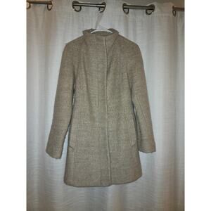 NEW Anne Klein BEIGE WOOL COAT Size SMALL Women's Hidden Button Closure